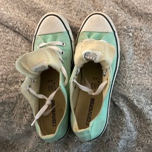 Mint green low top converse